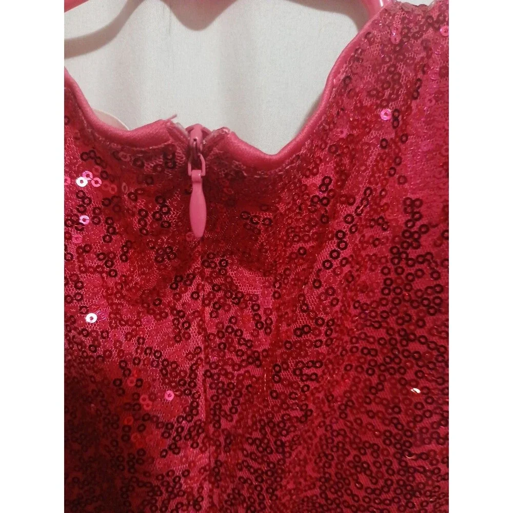 Grace Karin Girls Sequin Dress Sleeveless Prom Party Formal Red Size 12 Year